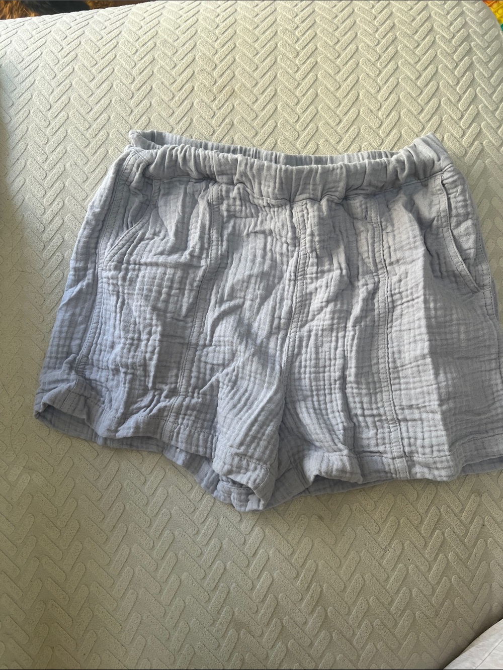 Madewell Light Gray Gauze High-Rise Lounge Shorts